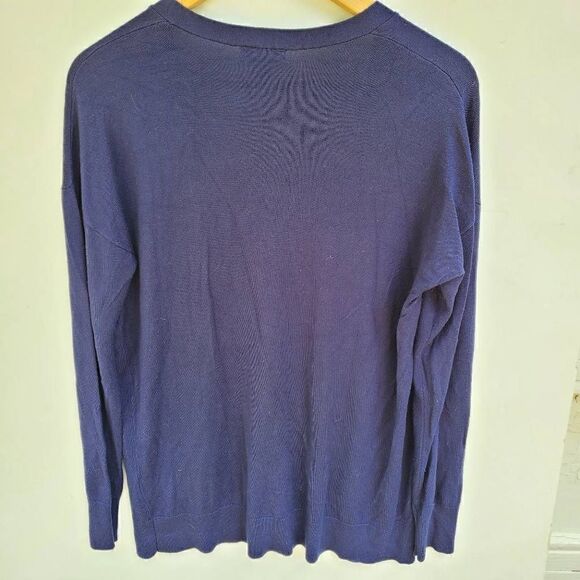 Halogen Women's Navy Blue Button Front Pocket Cardigan Size Small‎ - Picture 4 of 4